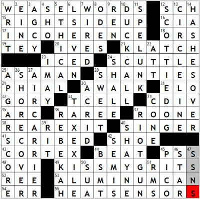 0220-09 New York Times Crossword Answers 20 Feb 09
