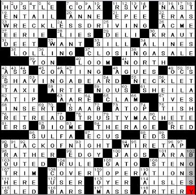 0301-09 New York Times Crossword Answers 1 Mar 09
