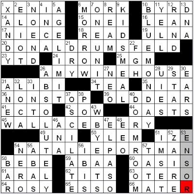 0311-09 New York Times Crossword Answers 11 Mar 09