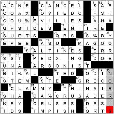 0312-09 New York Times Crossword Answers 12 Mar 09