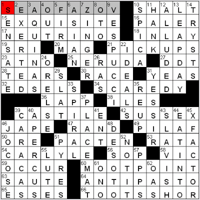 0313-09 New York Times Crossword Answers 13 Mar 09