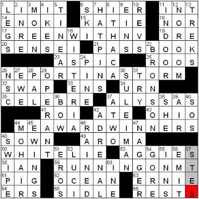 0319-09 New York Times Crossword Answers 19 Mar 09