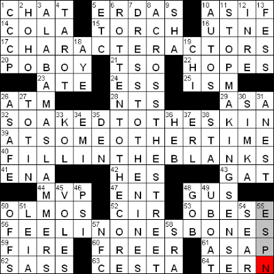 0320-09 New York Times Crossword Answers 20 Mar 09
