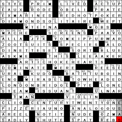 0322-09 New York Times Crossword Answers 22 Mar 09