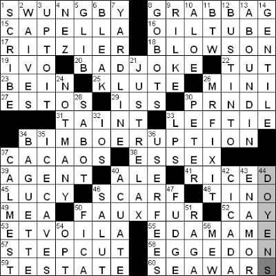 0327-09 New York Times Crossword Answers 27 Mar 09
