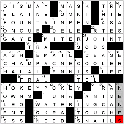 0303-09 New York Times Crossword Answers 3 Mar 09