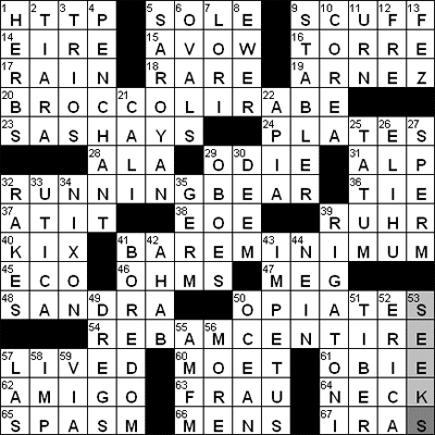 0331-09 New York Times Crossword Answers 31 Mar 09