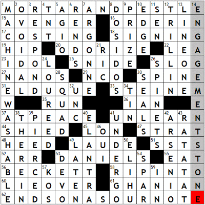 0307-09 New York Times Crossword Answers 7 Mar 09