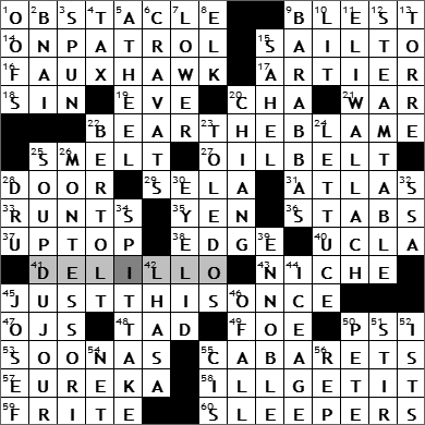 0403-09 New York Times Crossword Answers 4 Apr 09