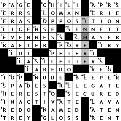 0404-09 New York Times Crossword Answers 4 Apr 09