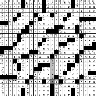 0405-09 New York Times Crossword Answers 5 Apr 09