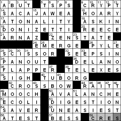 0411-09 New York Times Crossword Answers 11 Apr 09