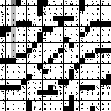 0426-09 New York Times Crossword Answers 26 Apr 09