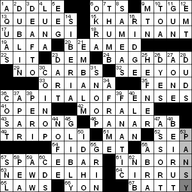 0430-09 New York Times Crossword Answers 30 Apr 09