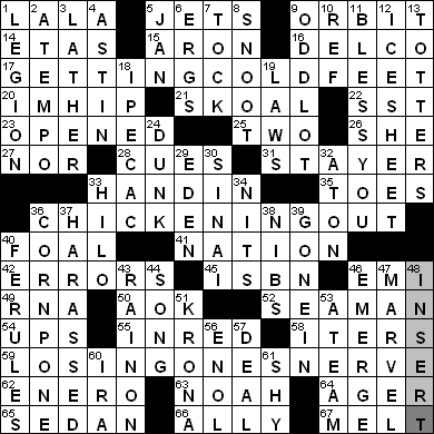 0504-09 New York Times Crossword Answers 4 May 09