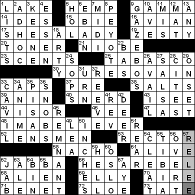0511-09 New York Times Crossword Answers 11 May 09