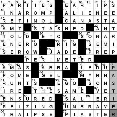 0514-09 New York Times Crossword Answers 14 May 09