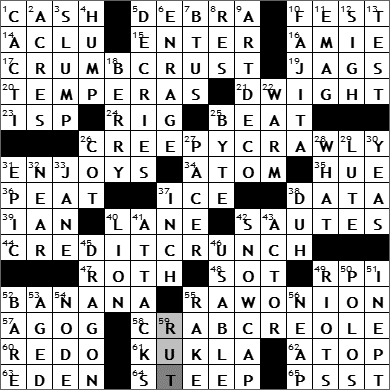0518-09 New York Times Crossword Answers 18 May 09