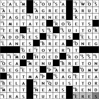 0528-09 New York Times Crossword Answers 28 May 09