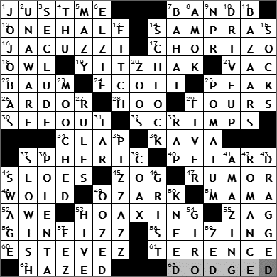 0530-09 New York Times Crossword Answers 30 May 09