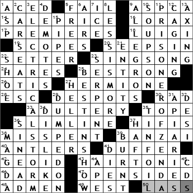 0612-09 New York Times Crossword Answers 12 Jun 09