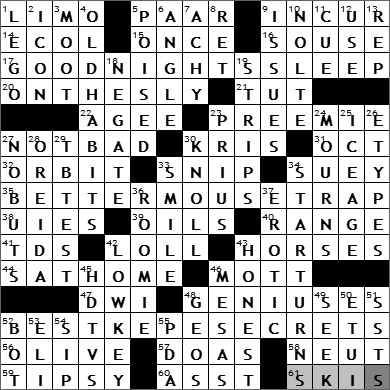 0629-09 New York Times Crossword Answers 29 Jun 09