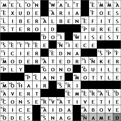 0706-09 New York Times Crossword Answers 6 Jul 09