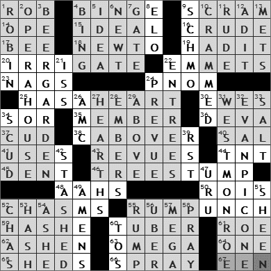 0708-09 New York Times Crossword Answers 8 Jul 09