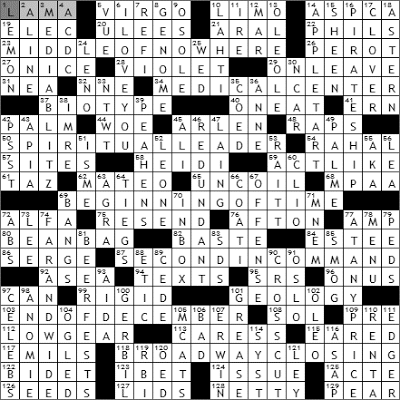 0712-09 New York Times Crossword Answers 12 Jul 09