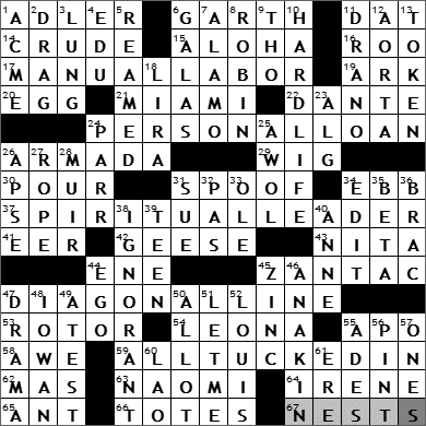 0713-09 New York Times Crossword Answers 13 Jul 09
