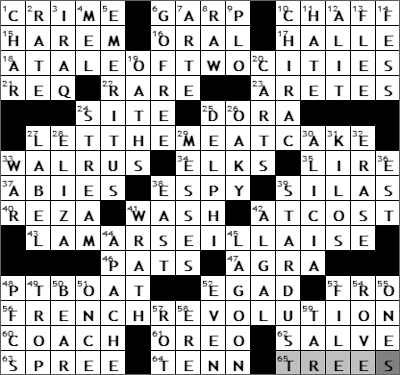 0714-09 New York Times Crossword Answers 14 Jul 09