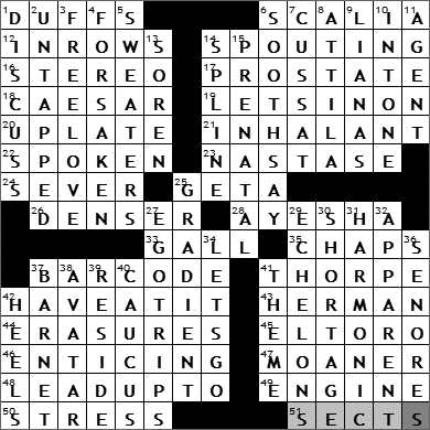 0718-09 New York Times Crossword Answers 18 Jul 09