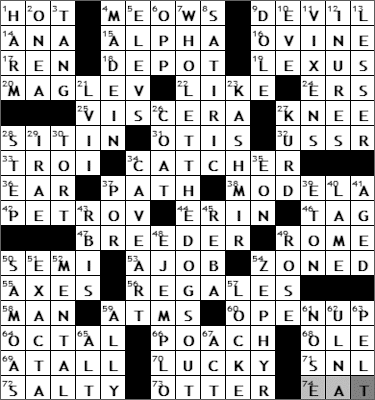 0723-09 New York Times Crossword Answers 23 Jul 09