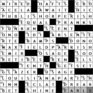 0727-09 New York Times Crossword Answers 27 Jul 09