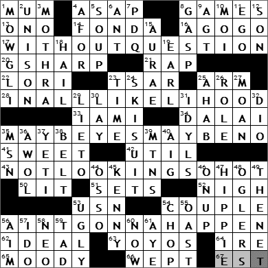 0728-09 New York Times Crossword Answers 28 Jul 09
