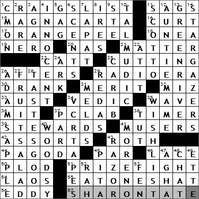 0814-09 New York Times Crossword Answers 14 Aug 09
