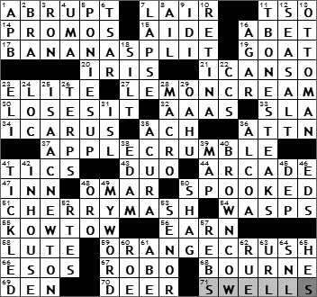 0818-09 New York Times Crossword Answers 18 Aug 09