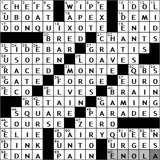 0824-09 New York Times Crossword Answers 24 Aug 09