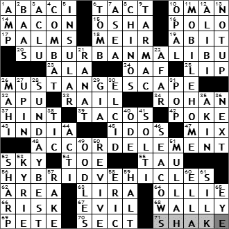 0825-09 New York Times Crossword Answers 25 Aug 09