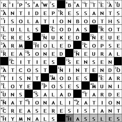 0904-09 New York Times Crossword Answers 4 Sep 09