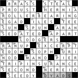 0919-09 New York Times Crossword Answers 19 Sep 09