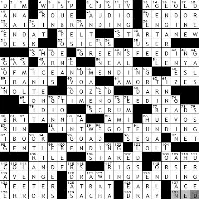 0920-09 New York Times Crossword Answers 20 Sep 09