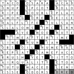 1008-09 New York Times Crossword Answers 8 Oct 09