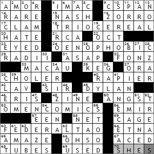 1104-09 New York Times Crossword Answers 4 Nov 09
