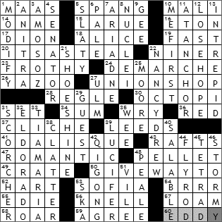 1107-09 New York Times Crossword Answers 7 Nov 09