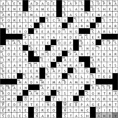 1108-09 New York Times Crossword Answers 8 Nov 09