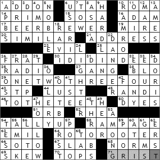 1111-09 New York Times Crossword Answers 11 Nov 09