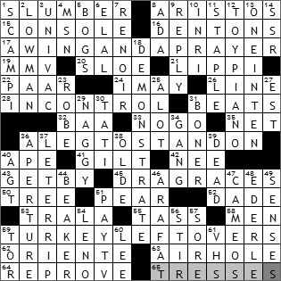 1127-09 New York Times Crossword Answers 27 Nov 09