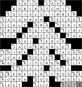 1225-09 New York Times Crossword Answers 25 Dec 09