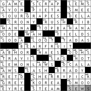 0104-10 New York Times Crossword Answers 4 Jan 10